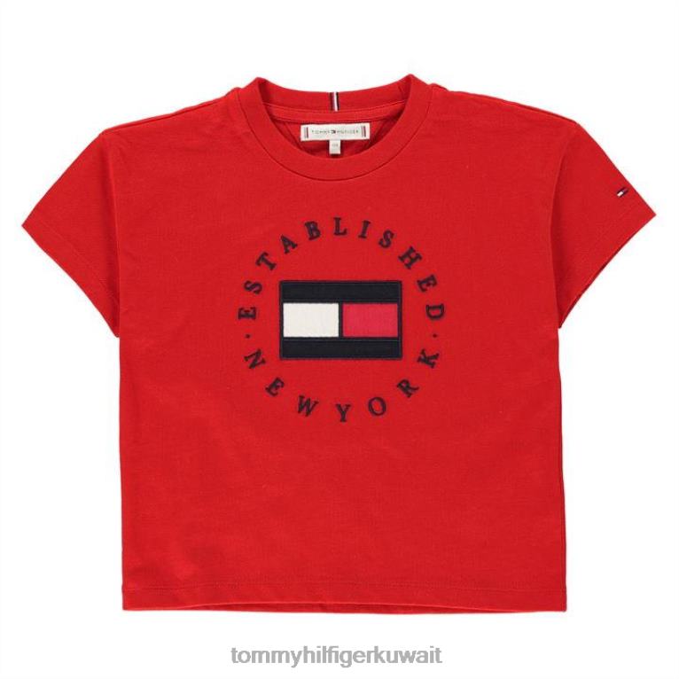 xnl الأحمر Tommy Hilfiger تي شيرت تراث للفتيات الصغيرات 4464420753