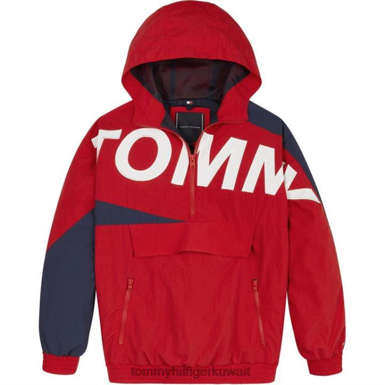 قرمزي xnl Tommy Hilfiger سترة بوب أوفر للبطل الصغير 4464420841
